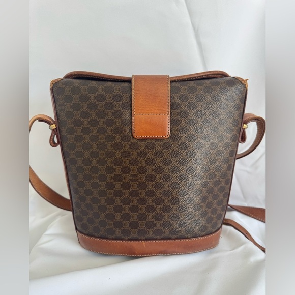 Vintage  Celine Macadam Bucket Shoulder Crossbody Bag Coated Canvas - Picture 3 of 17